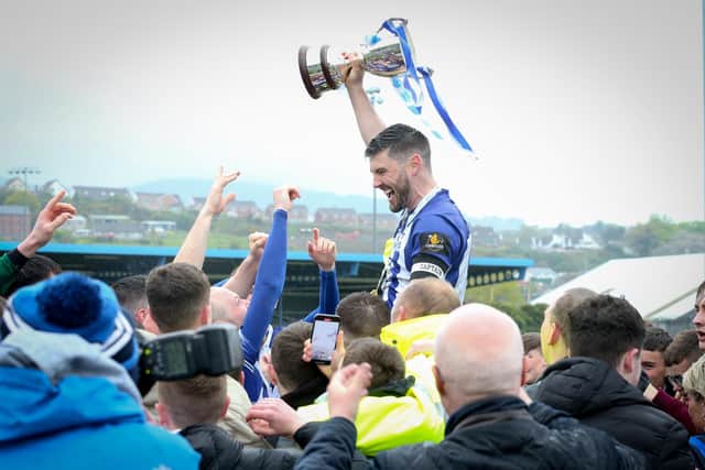 Darren King led Newry City to Championship glory in 2021/22. Picture by Matt Mackey / Press Eye.
